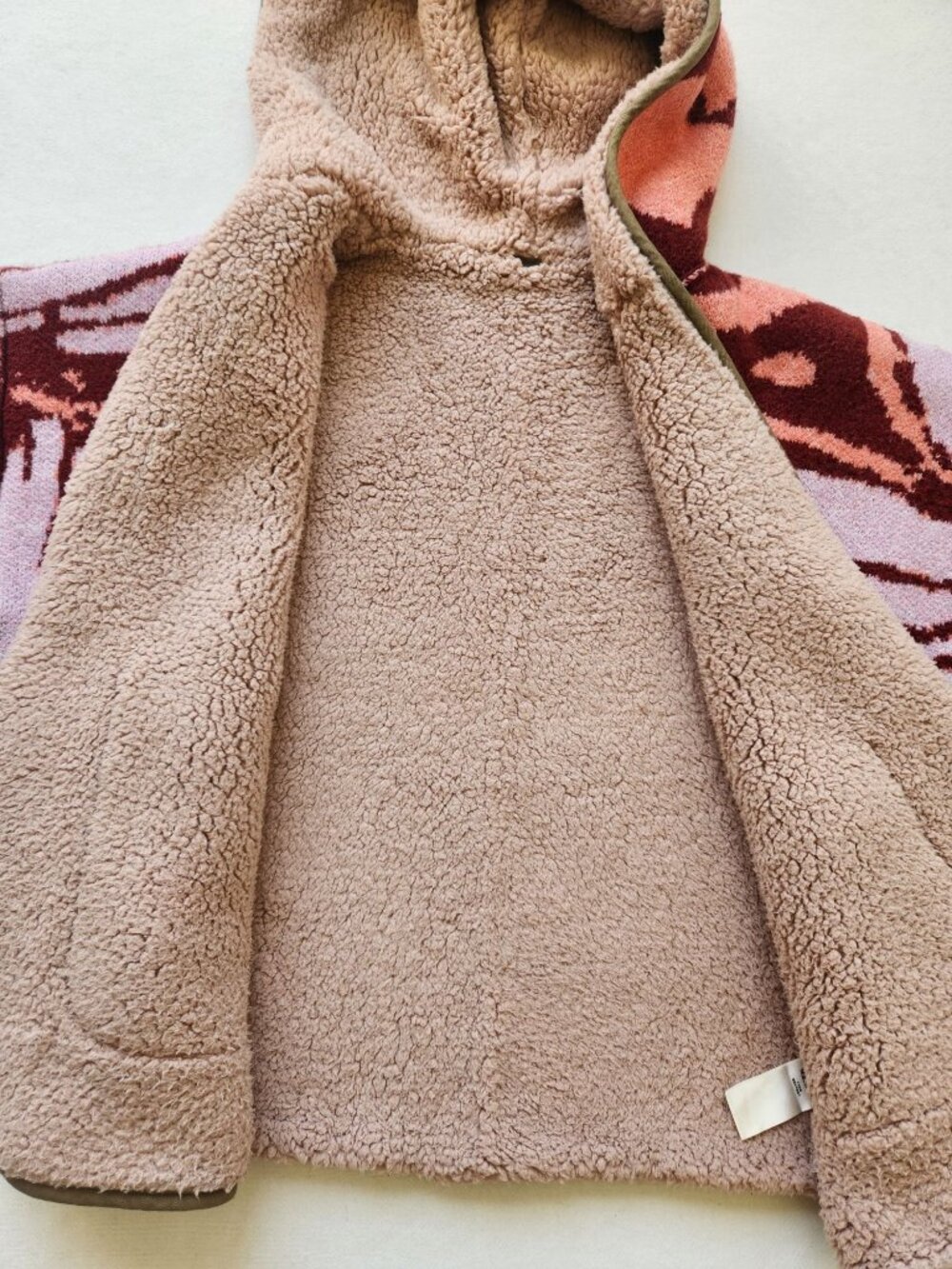Free People Reversible Winter Chill Floral Sherpa Teddy Jacket Cardigan Cozy - Picture 3 of 10